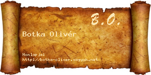 Botka Olivér névjegykártya